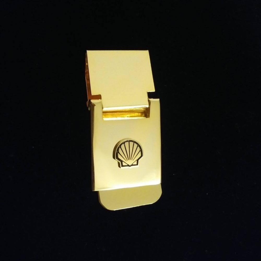 Golden Shell logo money clip collectors item